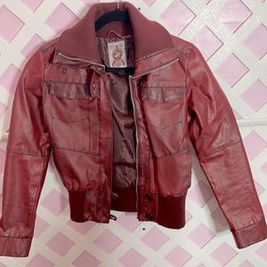 GORGEOUS Beverly Hills Polo Red Pleather  Jacket *Size: Snug M*